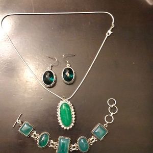 Necklace, bracelet, and earrings set